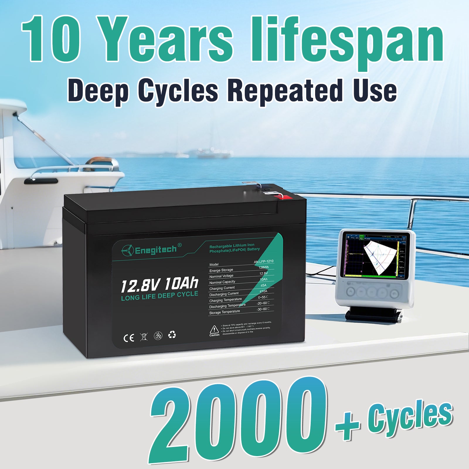 12V 30Ah LiFePO4-batterij – Grade A-cellen, BMS, Deep Cycle 10000+ Cycli, Geschikt Voor Zonne-energie, Camper, Boot En Trollingmotor